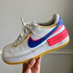 Nike Air Force 1 Shadow "White/Blue/Pink/Gold" Women's Shoe